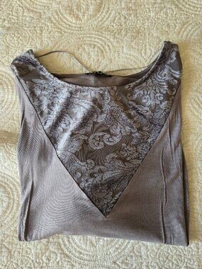 2X Grey Blouse with Velvet Floral Detailing (25" PTP)
